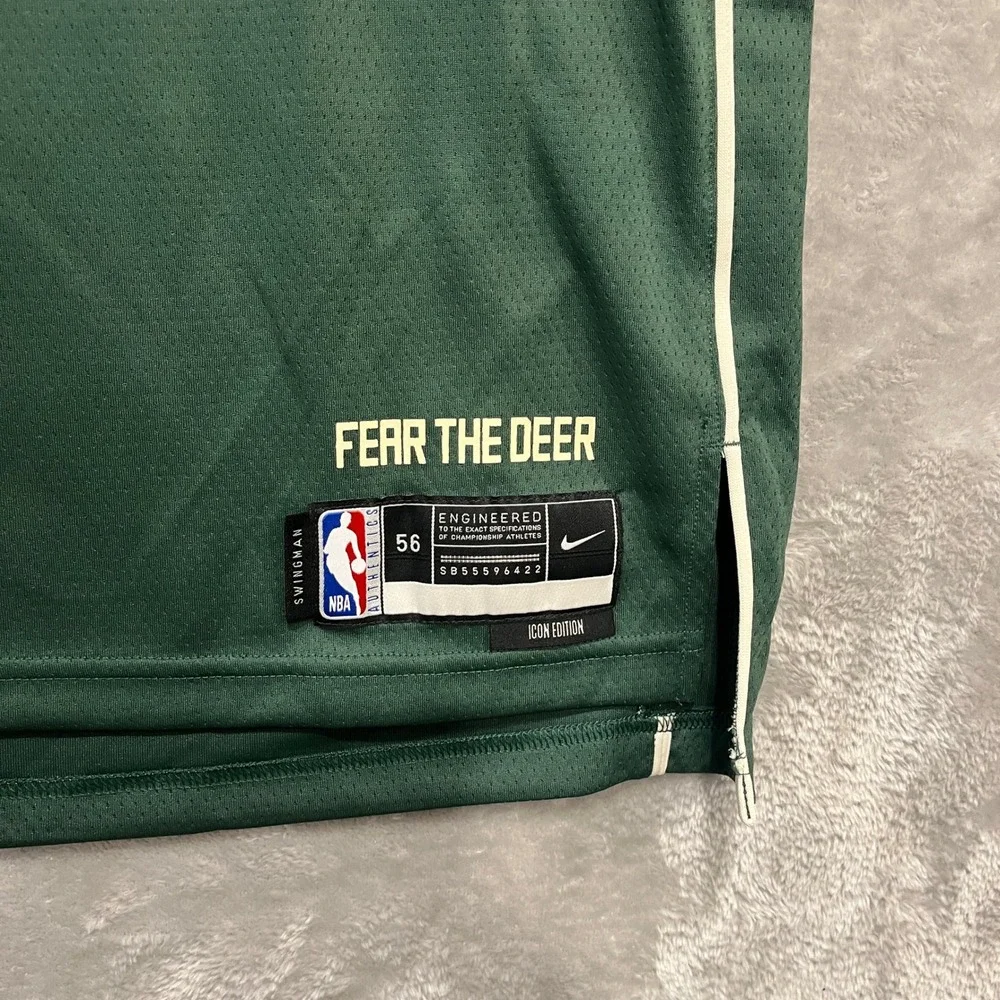 Milwaukee Bucks Nike Basketball Jersey Mens 2XL Green Damian Lillard #0